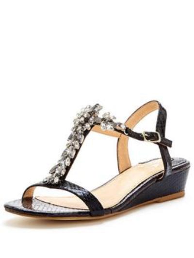 Moda In Pelle Rosini Low Wedge Jewel Sandal